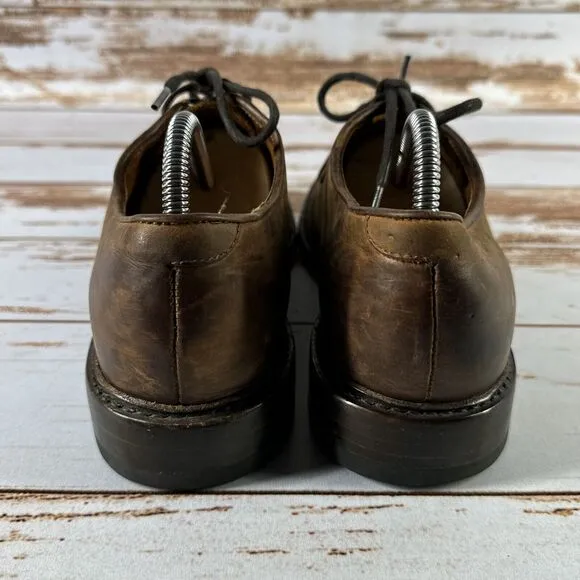 Frye Jones Oxford Men's Size 9.5 D Shoes Brown Nubuck Leather Distressed