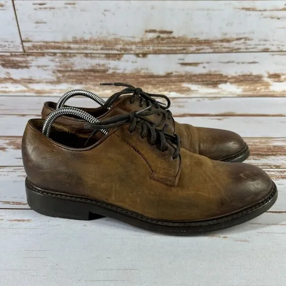 Frye Jones Oxford Men's Size 9.5 D Shoes Brown Nubuck Leather Distressed