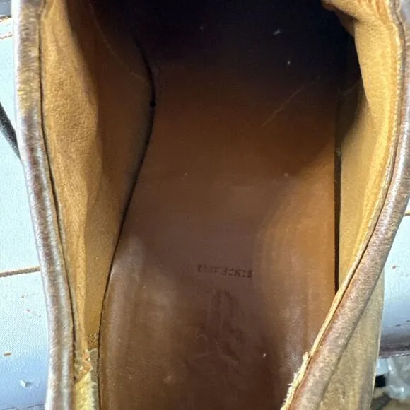 Frye Jones Oxford Men's Size 9.5 D Shoes Brown Nubuck Leather Distressed