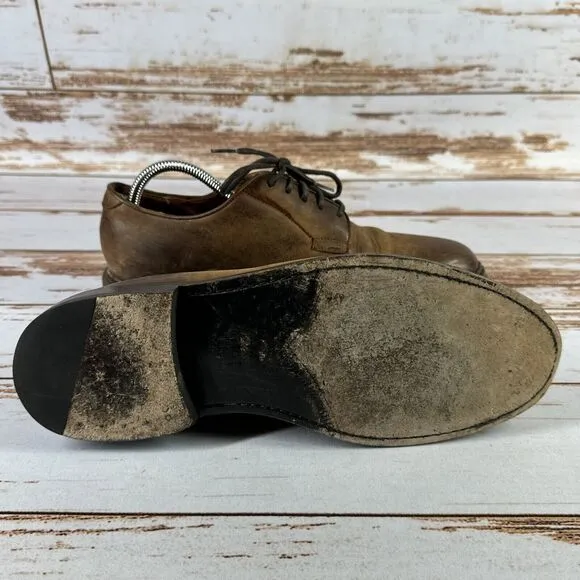 Frye Jones Oxford Men's Size 9.5 D Shoes Brown Nubuck Leather Distressed