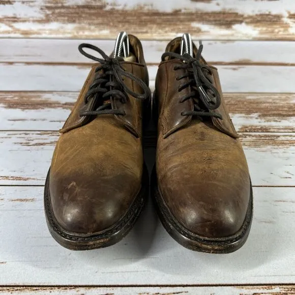 Frye Jones Oxford Men's Size 9.5 D Shoes Brown Nubuck Leather Distressed