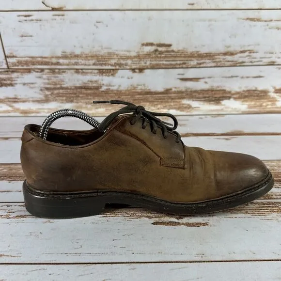 Frye Jones Oxford Men's Size 9.5 D Shoes Brown Nubuck Leather Distressed
