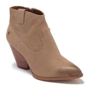 FRYE Reina Ash/Taupe Leather Ankle Boots, Western Pointed Toe, Size 9, NWOT