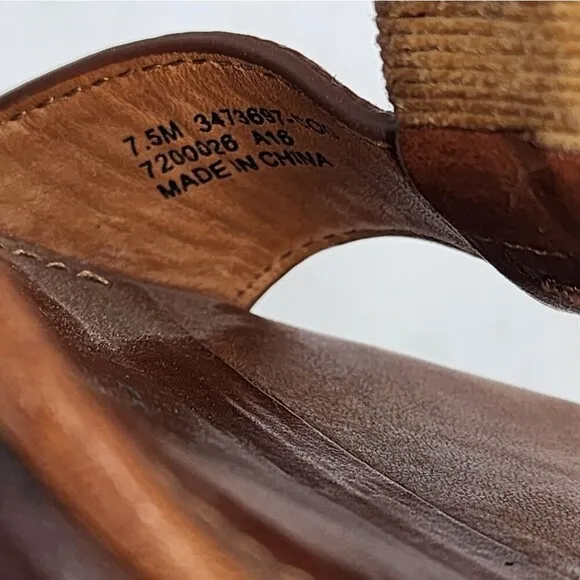 FRYE Suzie Gladiator Leather Sandals Heels Cognac 7.5 Syle 73697