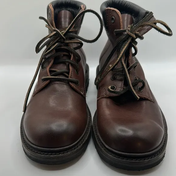 Frye Sz 7 Brown Leather Hiking Lace-Up Boots