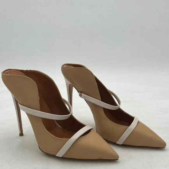 FSJ Women Fashion Pointy Toe Mules Sandals High Heels Pumps Double Straps