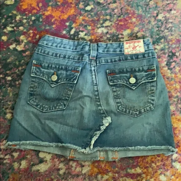 Fun Distressed True Religion Jean Skirt