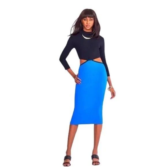 Gabrielle Union for New York &amp; Company Two-tone Cut-out Sweater Dress XS
