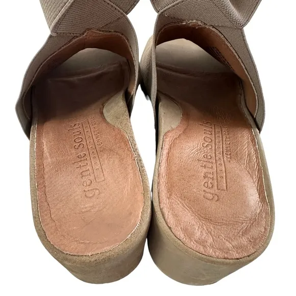 Gentle Souls Gianna 65 Elastic Perforated Wedge Sandals Size 9
