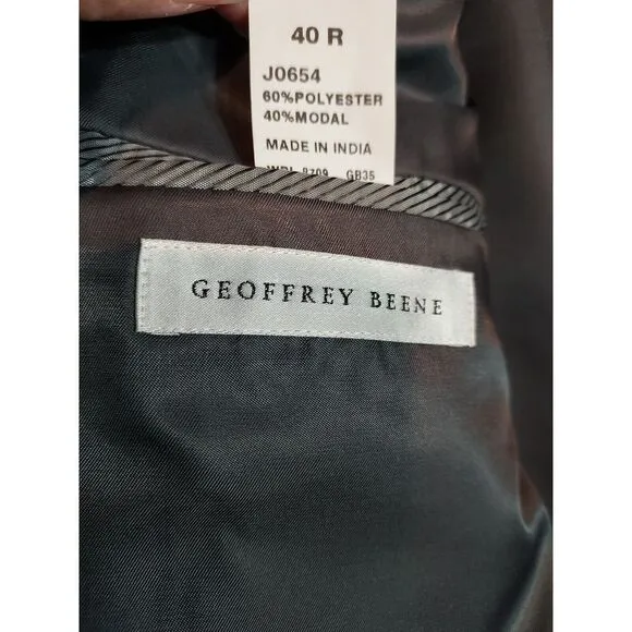 Geoffrey Beene 2 pc‎ Suit Coat Pants Trousers Gray Men's 40R 34 32 J0838