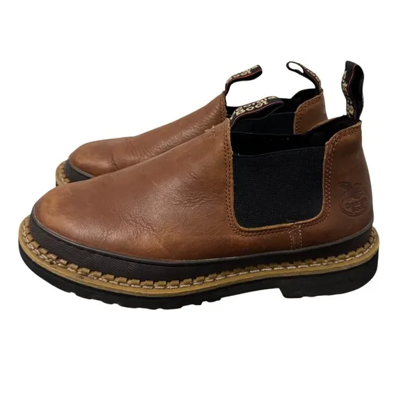 Georgia Boot Mens Revamp Romeo Work Shoes Size 8.5 Soft Toe GB00320 Brown Work