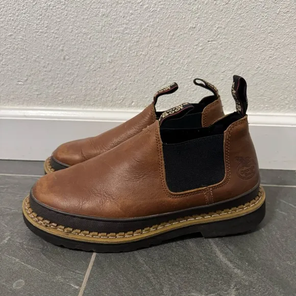 Georgia Boot Mens Revamp Romeo Work Shoes Size 8.5 Soft Toe GB00320 Brown Work