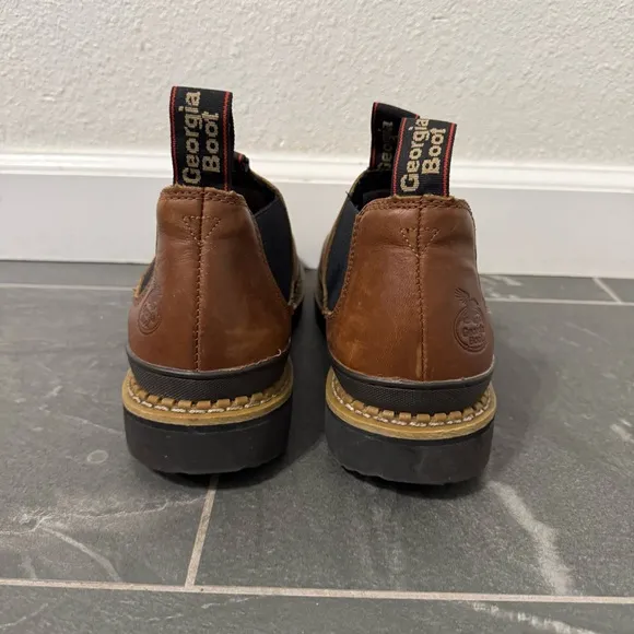 Georgia Boot Mens Revamp Romeo Work Shoes Size 8.5 Soft Toe GB00320 Brown Work