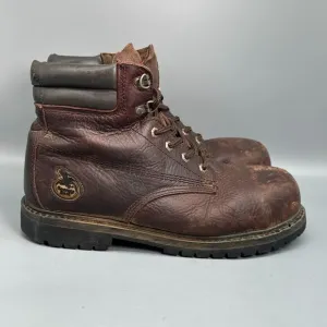 Georgia Boot Oiler Men's 10 M Brown Leather Work Boots Lace-Up Ankle Steel Toe