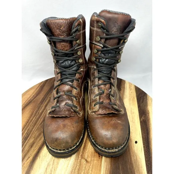 GEORGIA Boots AMP LT Logger Men's 10.5 M Low Heel WATERPROOF Work Boots GB00237