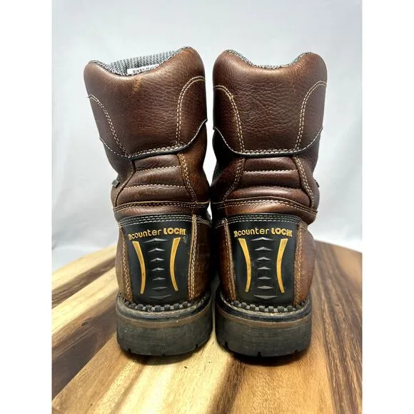 GEORGIA Boots AMP LT Logger Men's 10.5 M Low Heel WATERPROOF Work Boots GB00237