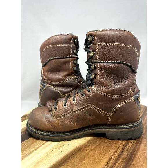 GEORGIA Boots AMP LT Logger Men's 10.5 M Low Heel WATERPROOF Work Boots GB00237