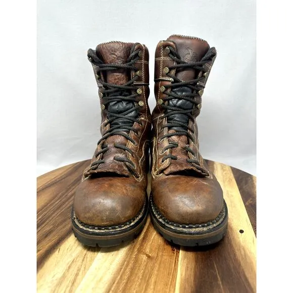 GEORGIA Boots AMP LT Logger Men's 10.5 M Low Heel WATERPROOF Work Boots GB00237