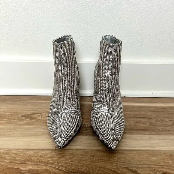 GIANNI BINI Annina Rhinstone Embellished Stiletto Dress Booties SIZE 5