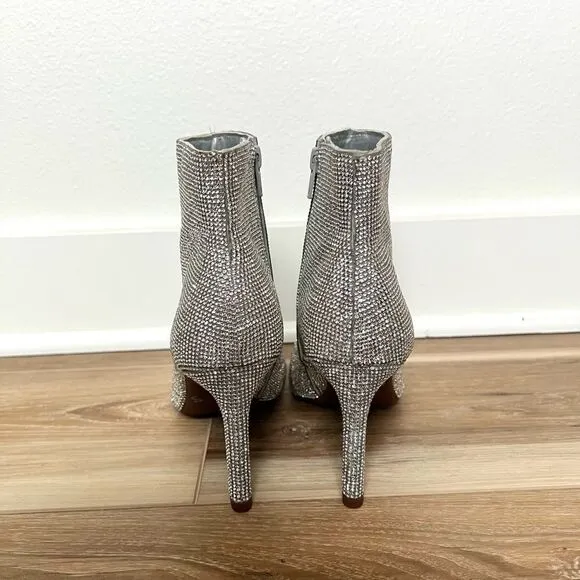 GIANNI BINI Annina Rhinstone Embellished Stiletto Dress Booties SIZE 5