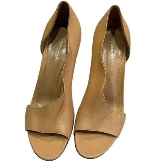 Gianvito Rossi Demi Leather Open Toe Heels Sandals Nude Size 10 (40 EU)