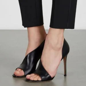 Gianvito Rossi D’Orsay Black Leather Stilleto Heels
