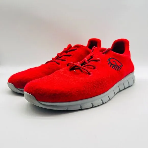 Giesswein Shoes Mens EU 46 US 13 Red Wool Merino Runner Lace Up Casual Sneakers