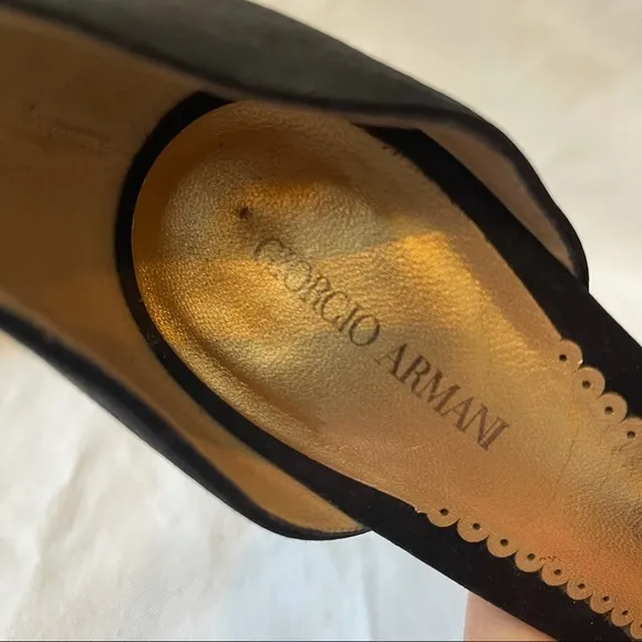 Giorgio Armani Black Silk Satin Sandals Sz 8.5/39