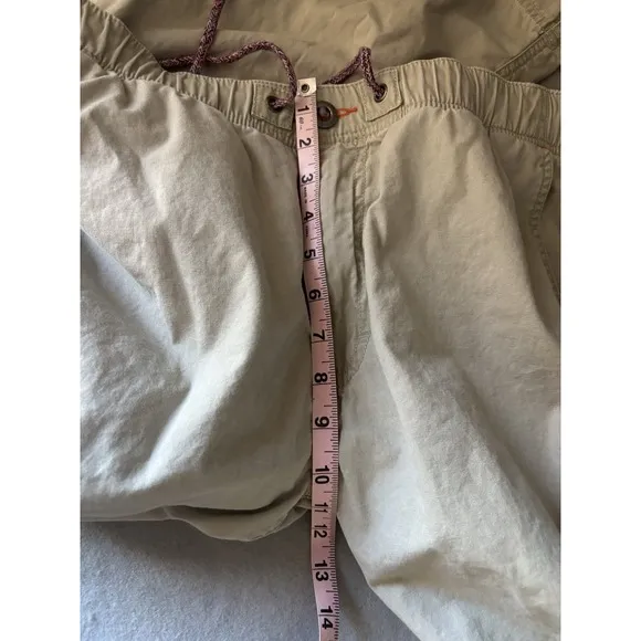 Gramicci Men's Khaki Outdoor Pants Large Drawstring Waist Hiking Camping Work