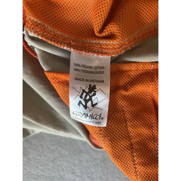 Gramicci Men's Khaki Outdoor Pants Large Drawstring Waist Hiking Camping Work