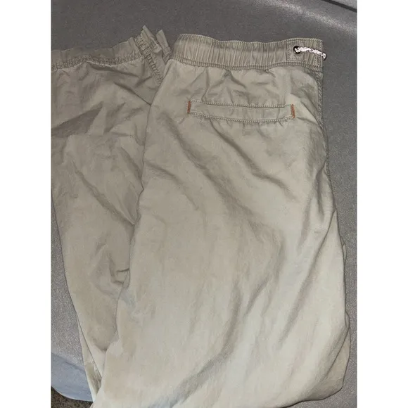 Gramicci Men's Khaki Outdoor Pants Large Drawstring Waist Hiking Camping Work