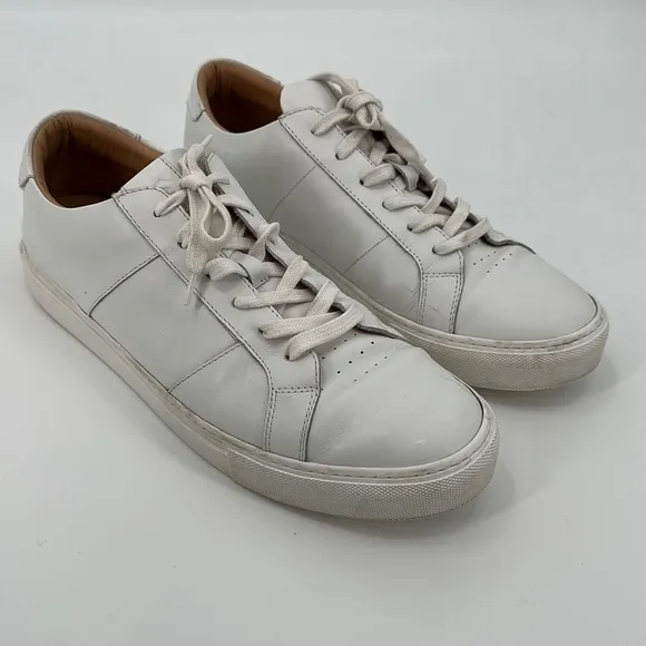GREATS Brooklyn Royale White Leather Lace Up Sneakers Size 12