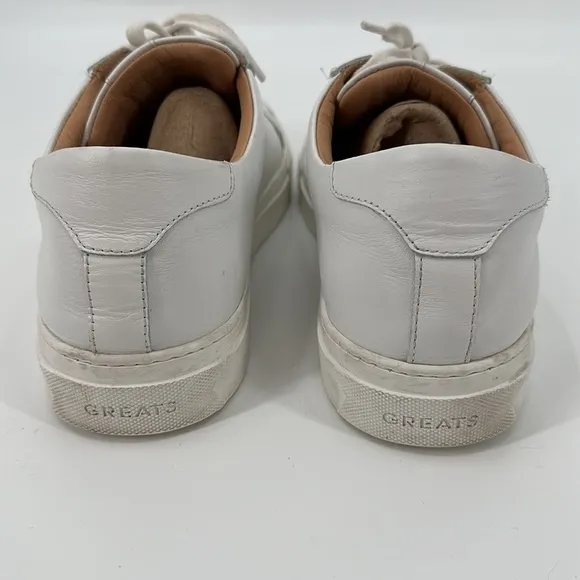 GREATS Brooklyn Royale White Leather Lace Up Sneakers Size 12