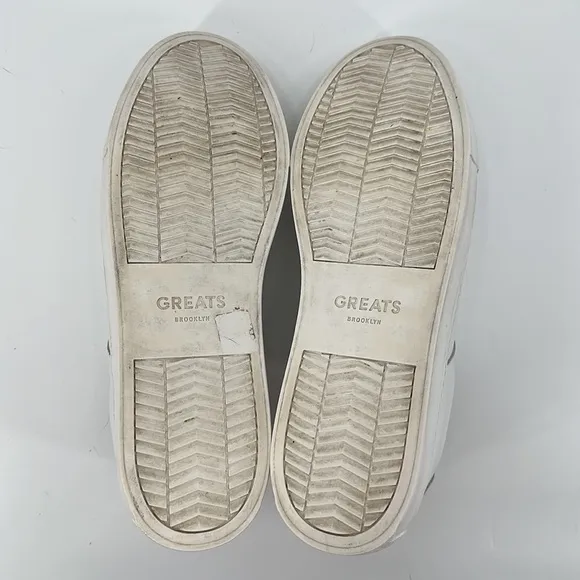 GREATS Brooklyn Royale White Leather Lace Up Sneakers Size 12