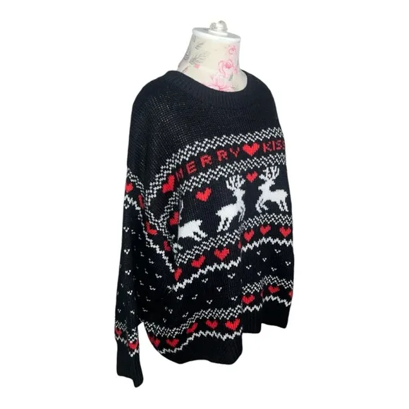 H&amp;M Wool Blend Merry Kissmas Sweater Gently Loved Size XL Oversized Comfy