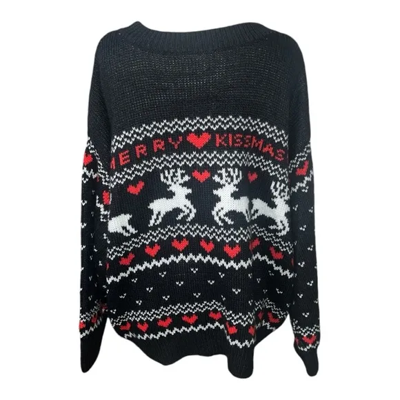 H&amp;M Wool Blend Merry Kissmas Sweater Gently Loved Size XL Oversized Comfy