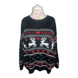 H&amp;M Wool Blend Merry Kissmas Sweater Gently Loved Size XL Oversized Comfy