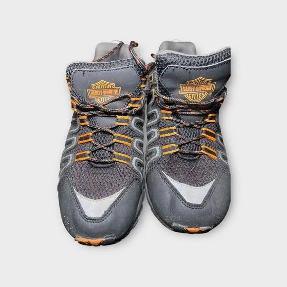 Harley-Davidson Chase‎ Athletic Hiker Shoes Mens Size 9 Black/Orange Lace Up