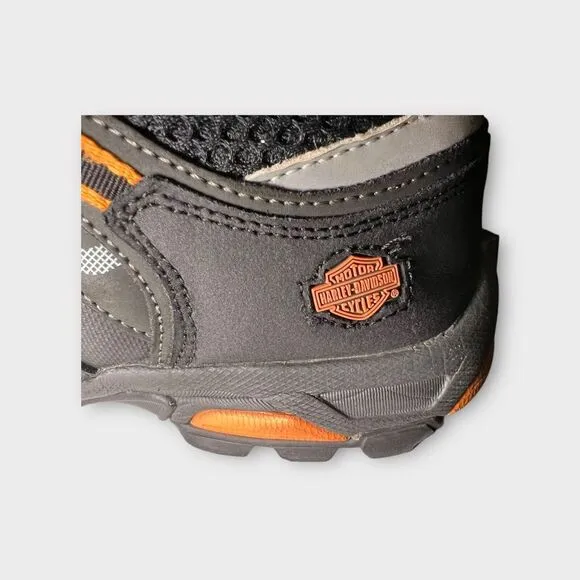 Harley-Davidson Chase‎ Athletic Hiker Shoes Mens Size 9 Black/Orange Lace Up