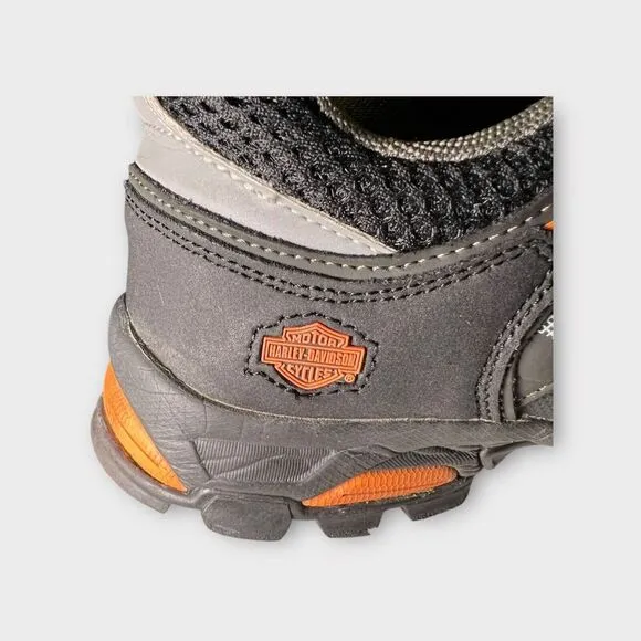 Harley-Davidson Chase‎ Athletic Hiker Shoes Mens Size 9 Black/Orange Lace Up