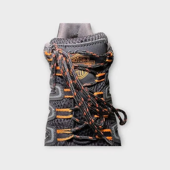 Harley-Davidson Chase‎ Athletic Hiker Shoes Mens Size 9 Black/Orange Lace Up