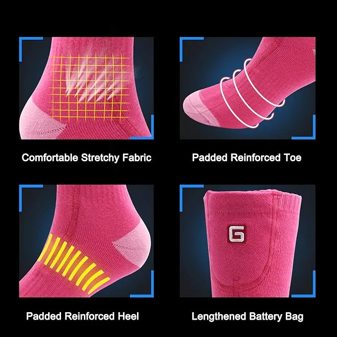 Heated Socks Rechargeable Electric Battery Heating Socks for Men Women with 3 Adjustable Heating Levels for Skiing Riding Hunting