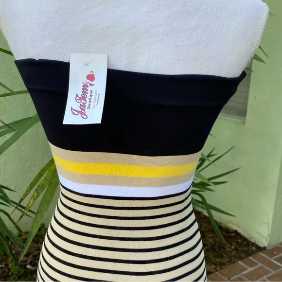 Hera Collection black and tan knit dress