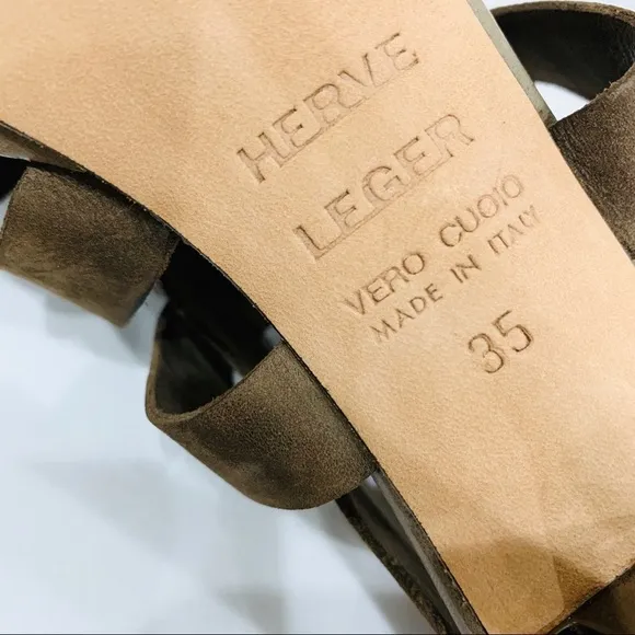 🌟HERVE LEGER🌟 Leather Multistrap Sandals