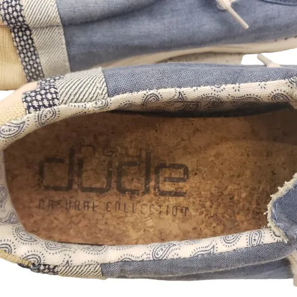 Hey Dude Mens Wally Linen Natural Collection Slip on Shoes Athletic Size 11