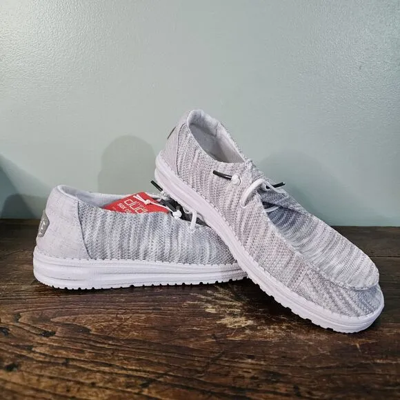 Hey Dude Womens Wendy Sox Glacier Gray Slip On Loafers Womens Size 8