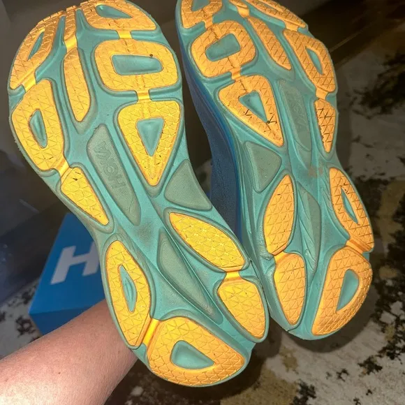 HOKA Blue and Teal Running Shoes