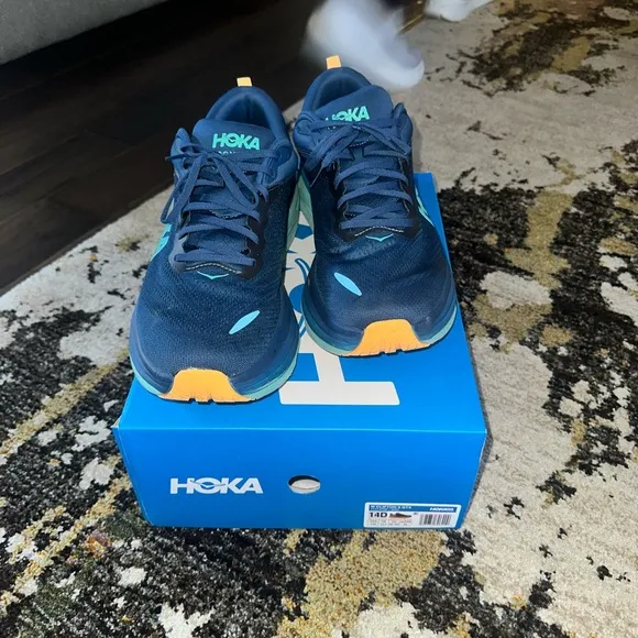 HOKA Blue and Teal Running Shoes