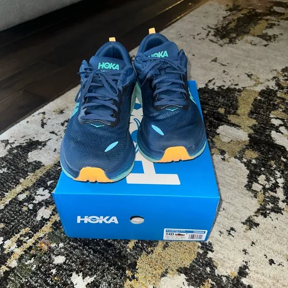 HOKA Blue and Teal Running Shoes