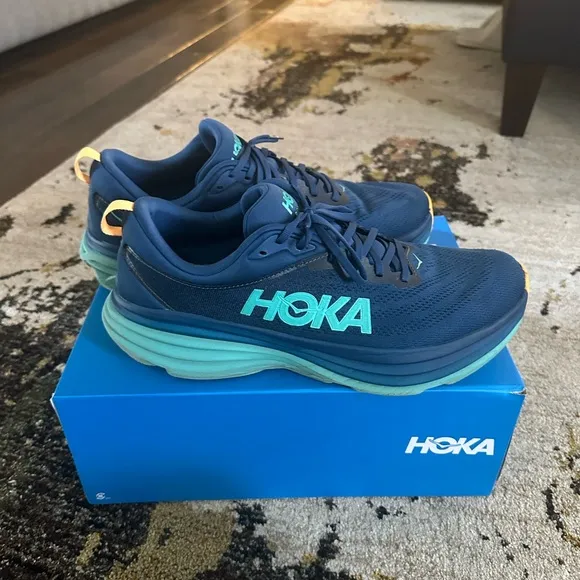 HOKA Blue and Teal Running Shoes